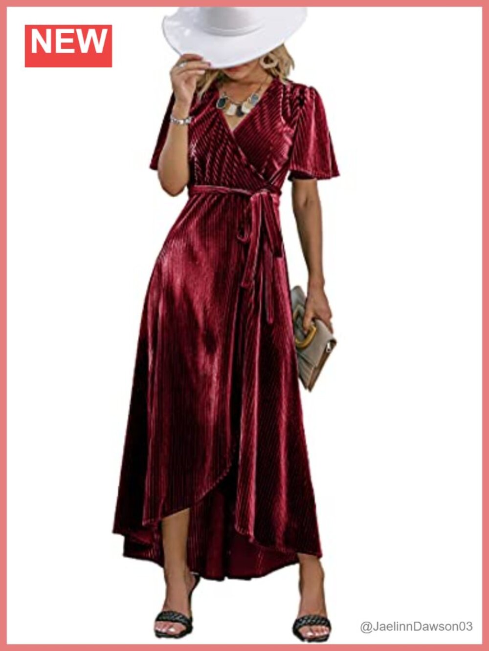 Velvet V Neck Wrap Semi Formal Cocktail Maxi Dress Wedding Guest